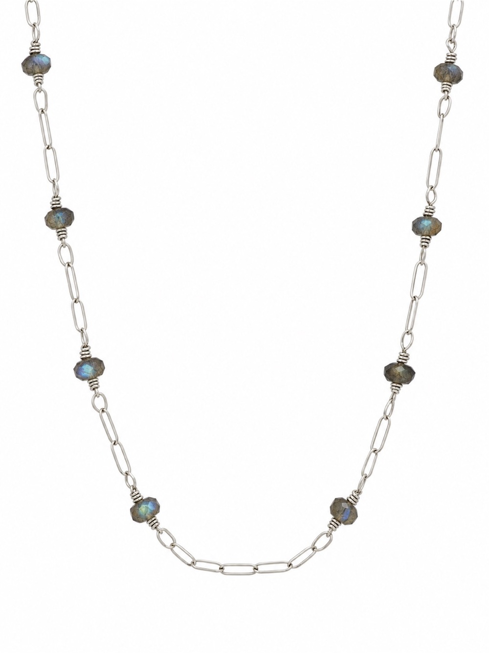 AMN6 Labradorite Paperclip Necklace